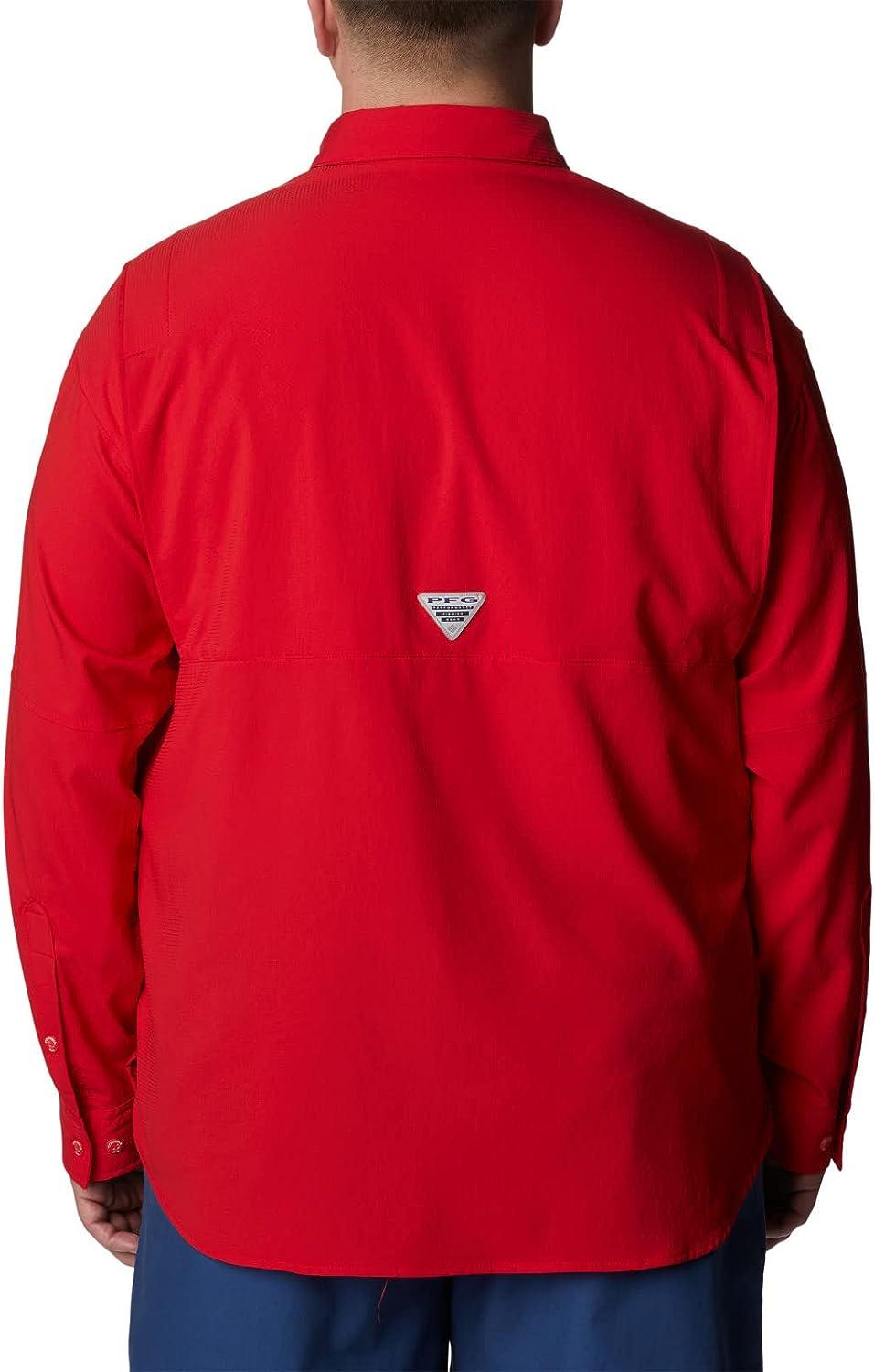 Columbia Men's Standard PFG Tamiami II UPF 40 Long Sleeve Fishing Shirt, Red  Spark, Medium