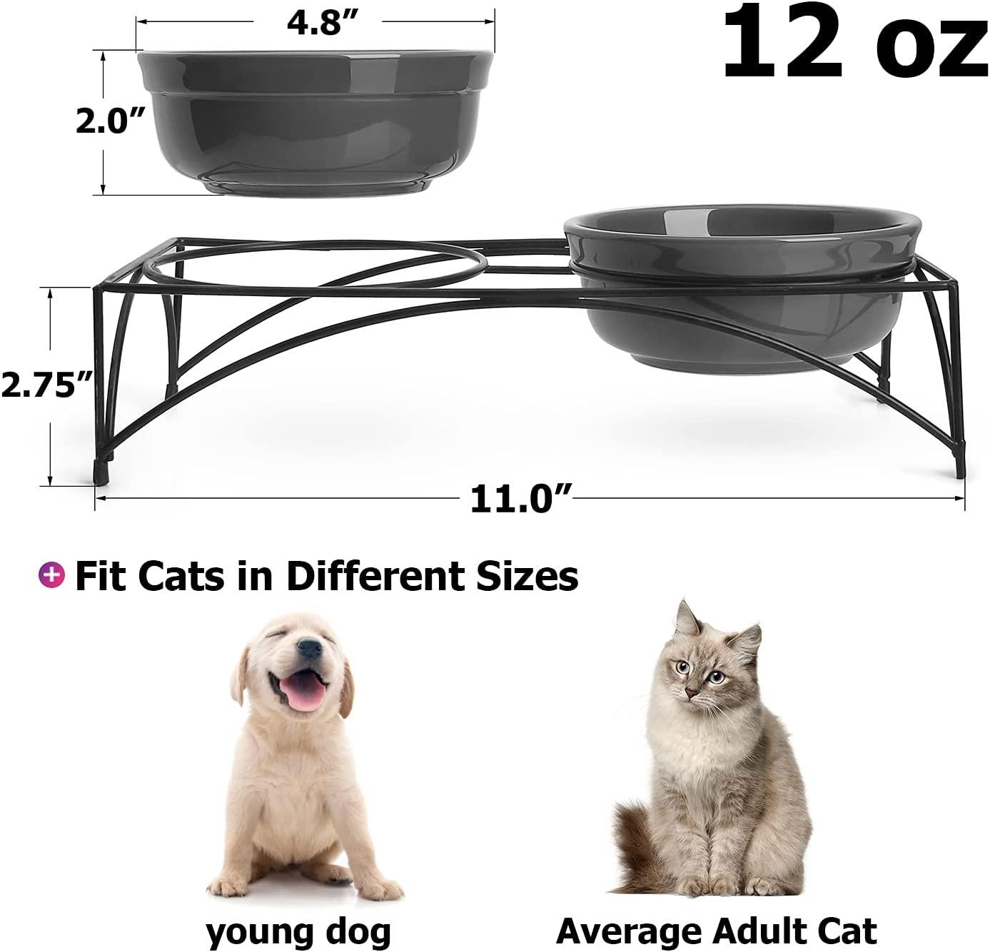 Y YHY Cat Water Bowl,Raised Cat Food Dish,Elevated Cat Bowl No  Spill,Ceramic Pet