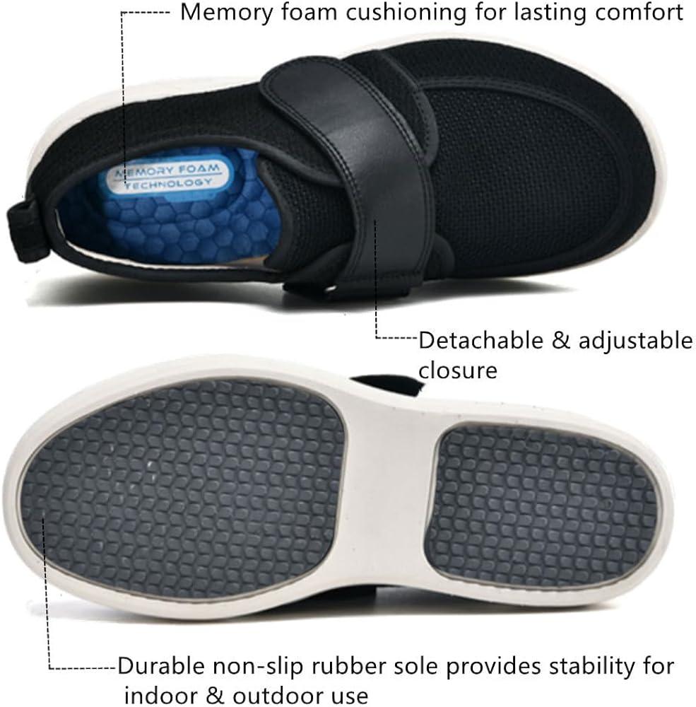 GSFY Men's Diabetic Walking Shoes Wide Width Swollen Feet Shoes with ...