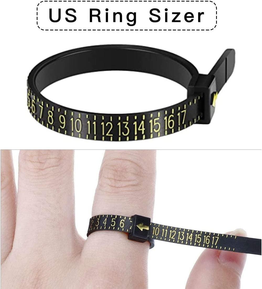 Ring Sizer Measuring Tool Reusable Finger Size Gauge Jewelry Sizing Ki