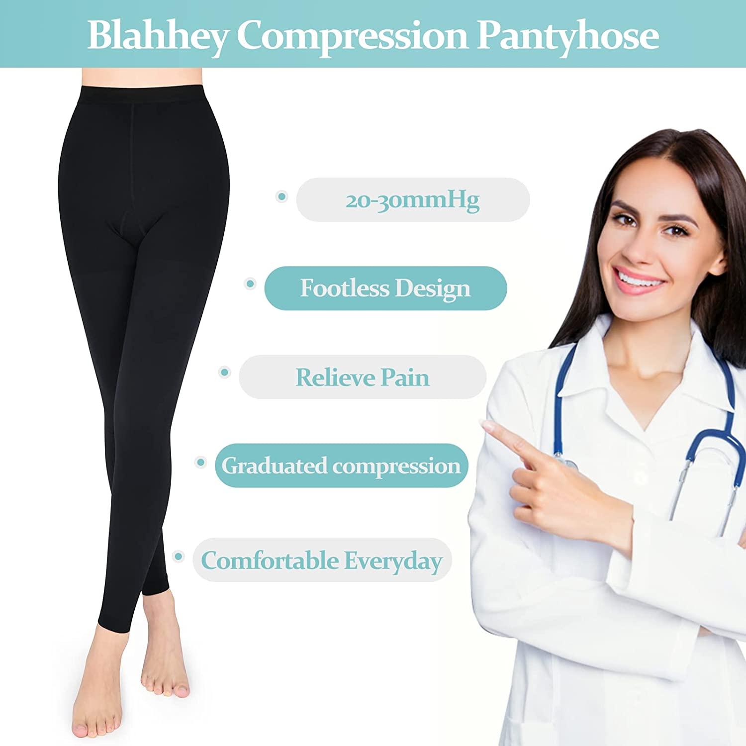 Compression Pantyhose for Women & Men, Footless Compression