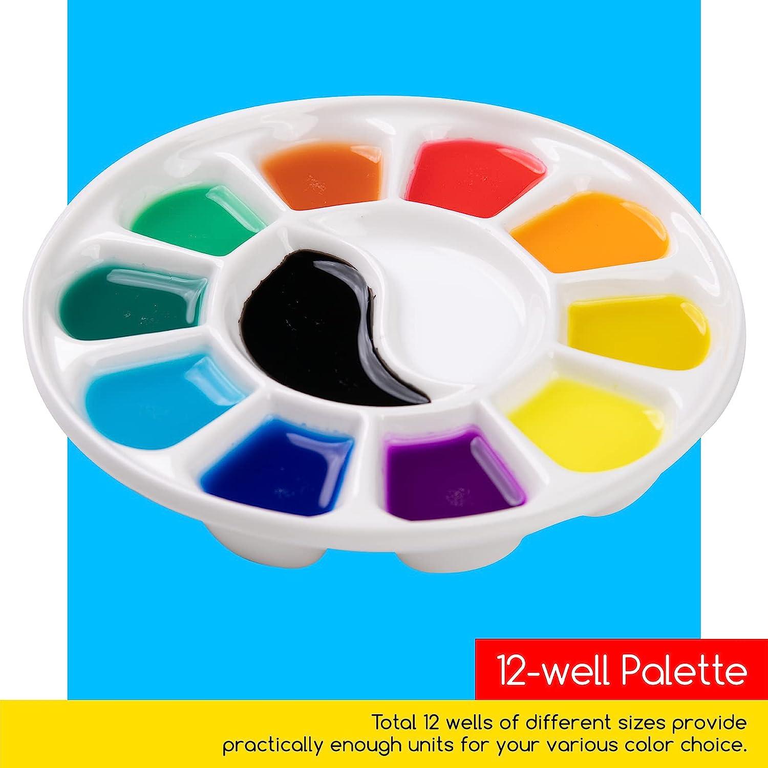  12 Wells Ceramic Palette with Covers Porcelain Paint Palette  Mixing Tray for Painting Watercolor Gouache Arts & Crafts Accessories  Organizer Mixing Colors : Arts, Crafts & Sewing