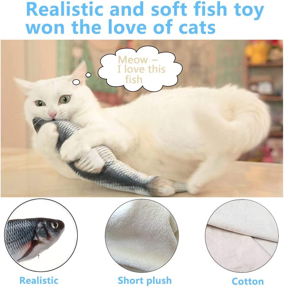 Electric Floppy Fish Cat Toy, Moving Cat Kicker Fish Toy, Realistic  Flopping Fish Dog Toy, Plush Interactive Cat Toy for Indoor Cats, Wiggle  Fish