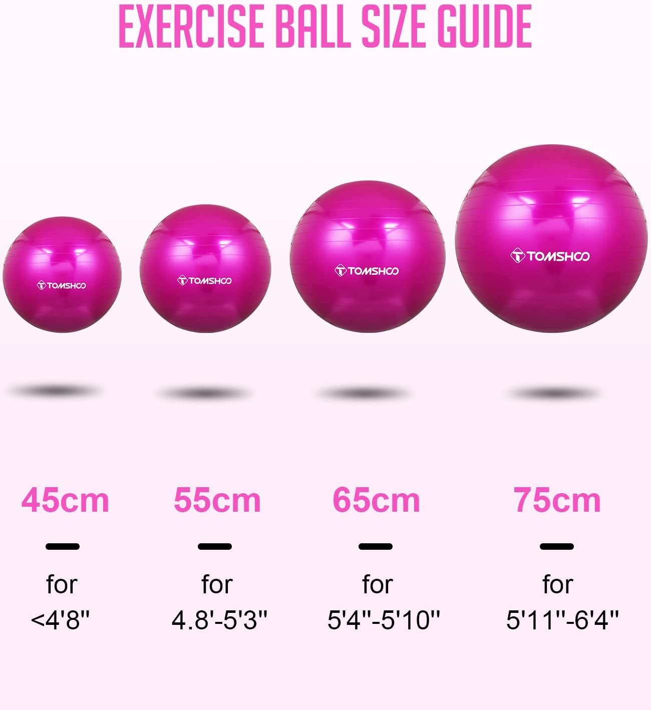 Cheap Anti-burst Yoga Ball 55cm/65cm/75cm Stability Balance Ball Pilates  Barre Physical Fitness Exercise