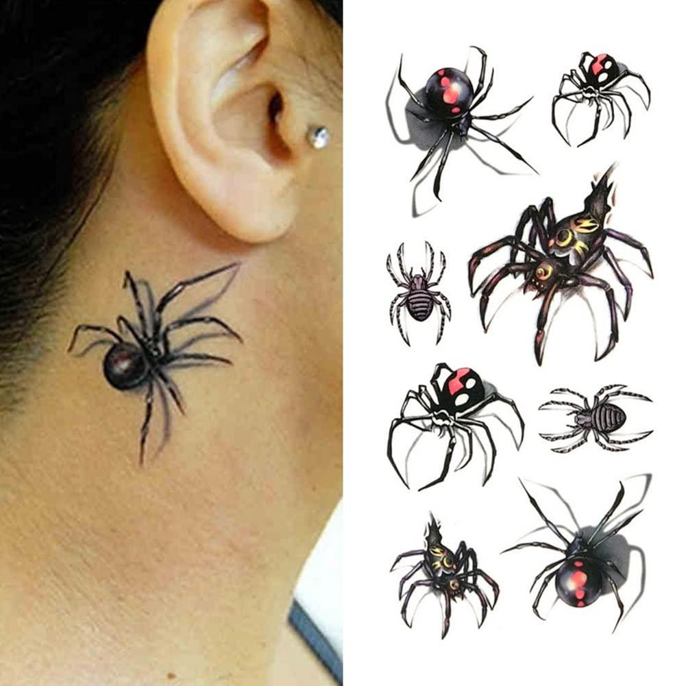 4pcs/set Halloween Spider 3d Tattoo Stickers For Hand, Leg, Festival  Decoration, Party | SHEIN USA