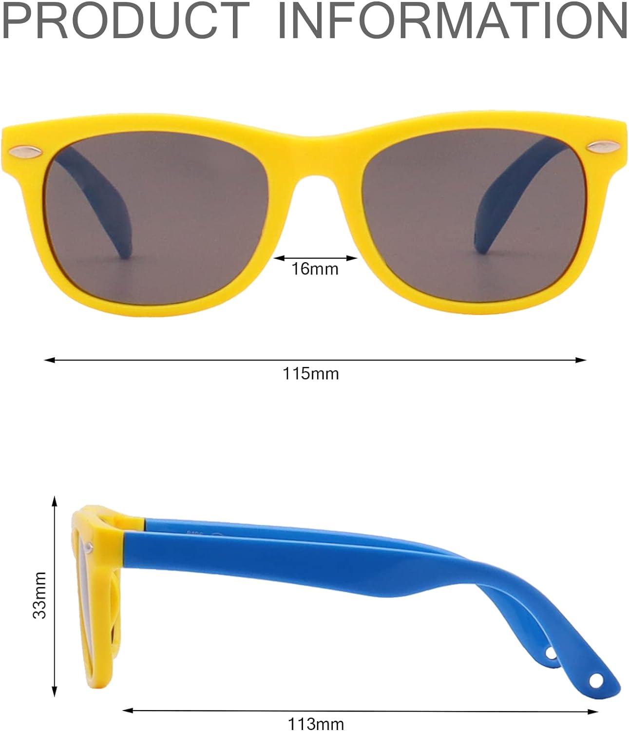 FOURCHEN Flexible Polarized Baby Sunglasses for Toddler and Infant with  Strap Age 0-3 Yellow