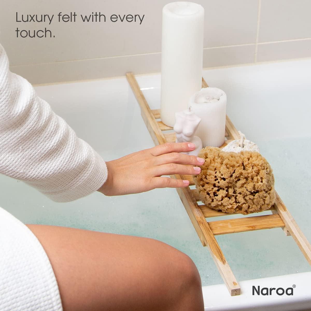 Naroa Exfoliating Natural Sponge for Bathing | Bath Sea Sponge for Healthy  Skin | Unbleached Shower Body Scrubber Puff | Eco Friendly Plastic Free