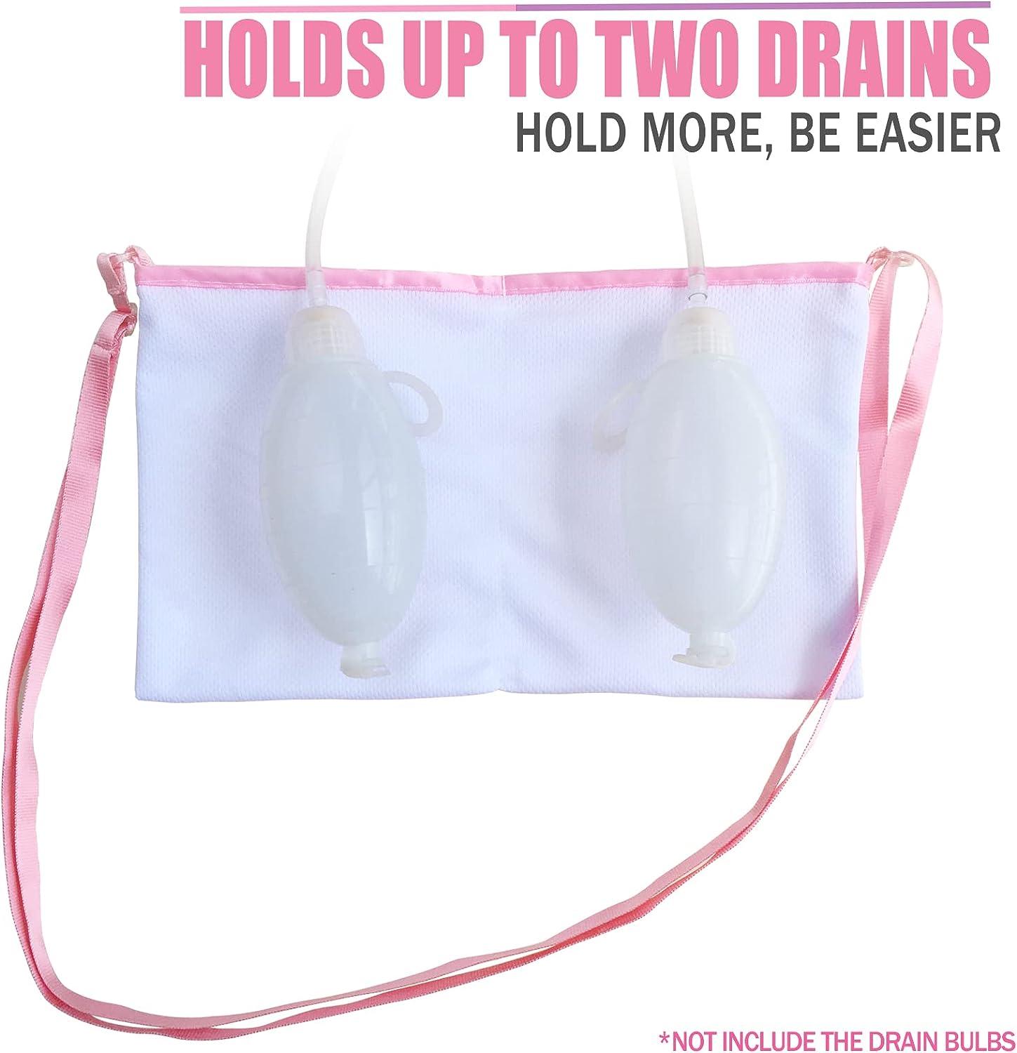 Mastectomy Drain Holder Adjustable Drain Pouch with Shower Bag Mastectomy  Breast Shirts with Drain Two Pockets Mastectomy Tummy Tuck Recovery  Supplies