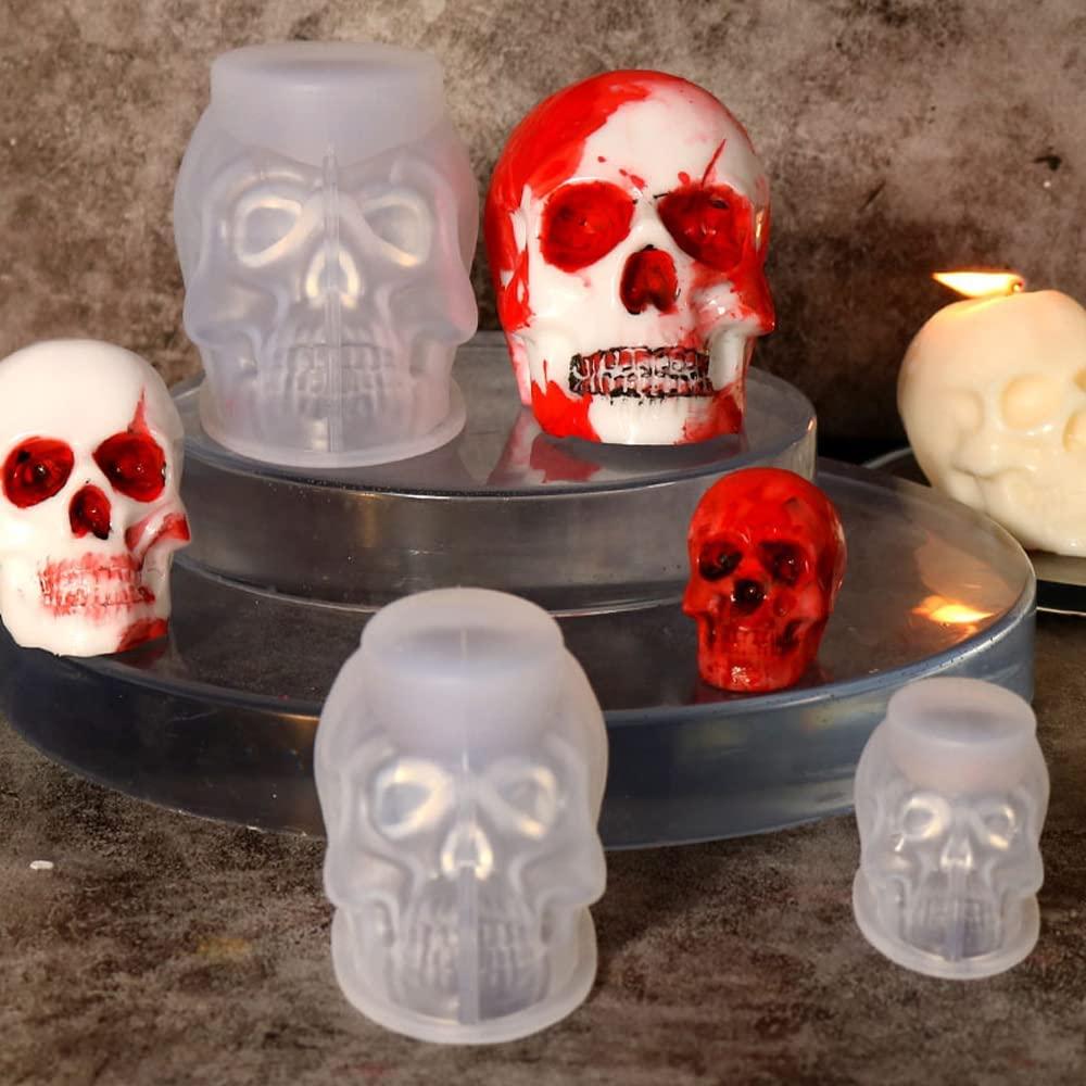 3D Halloween Skull Small Skull Shape Silicone Mold for DIY Decoration  Making Soap Candle Melt Resin Skull Molds for Resin Casting