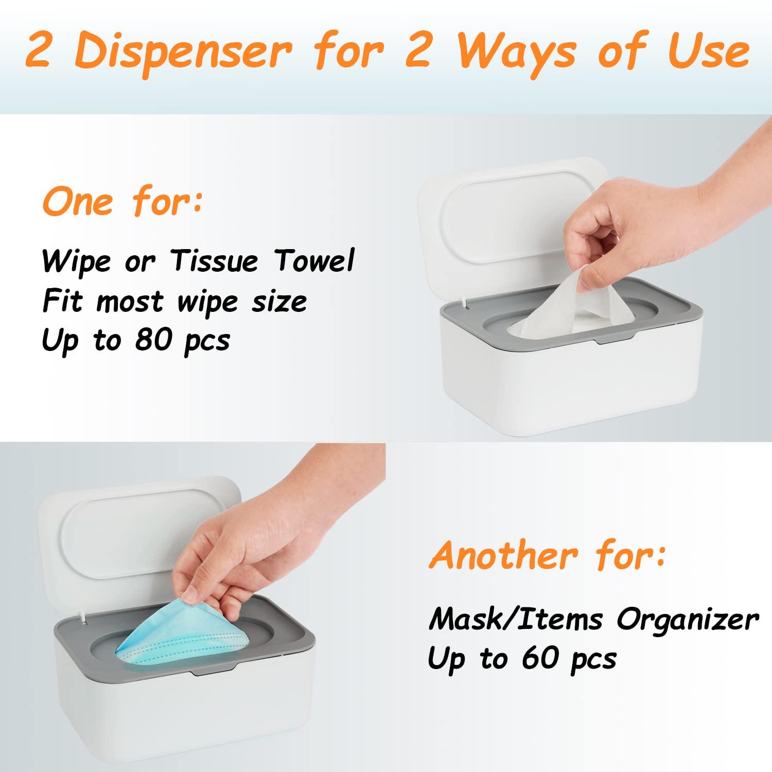 Wipes Dispenser, Wipe Holder for Baby & Adult, Seposeve Refillable Wipe  Container, Keeps Wipes Fresh, One-Handed Operation. Non-Slip, Easy  Open/Close