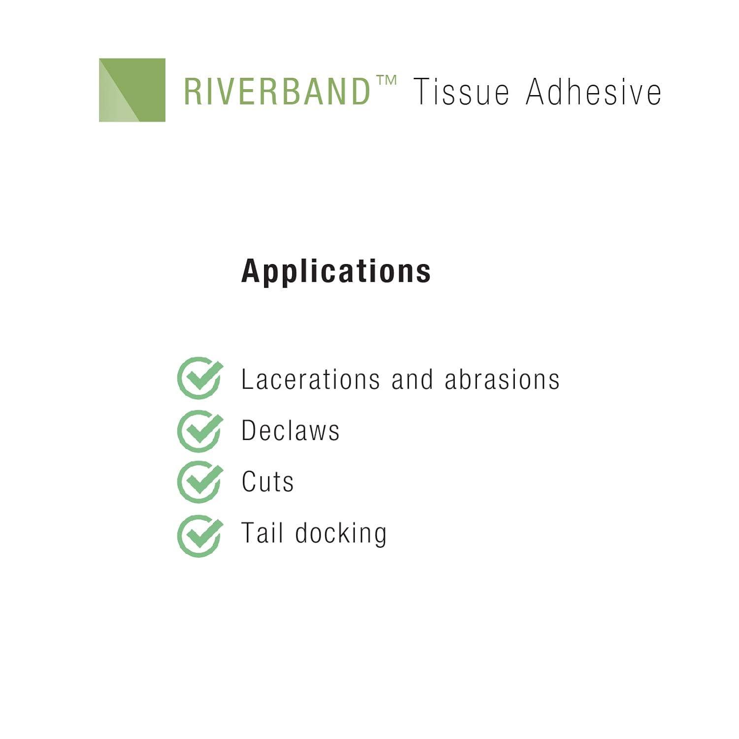  RiverBand Surgical Vet Skin Glue Tissue Wound Cut Closure  Veterinary Adhesive 3ml Bottle w/ 12pc Applicator Tips Straws : Industrial  & Scientific