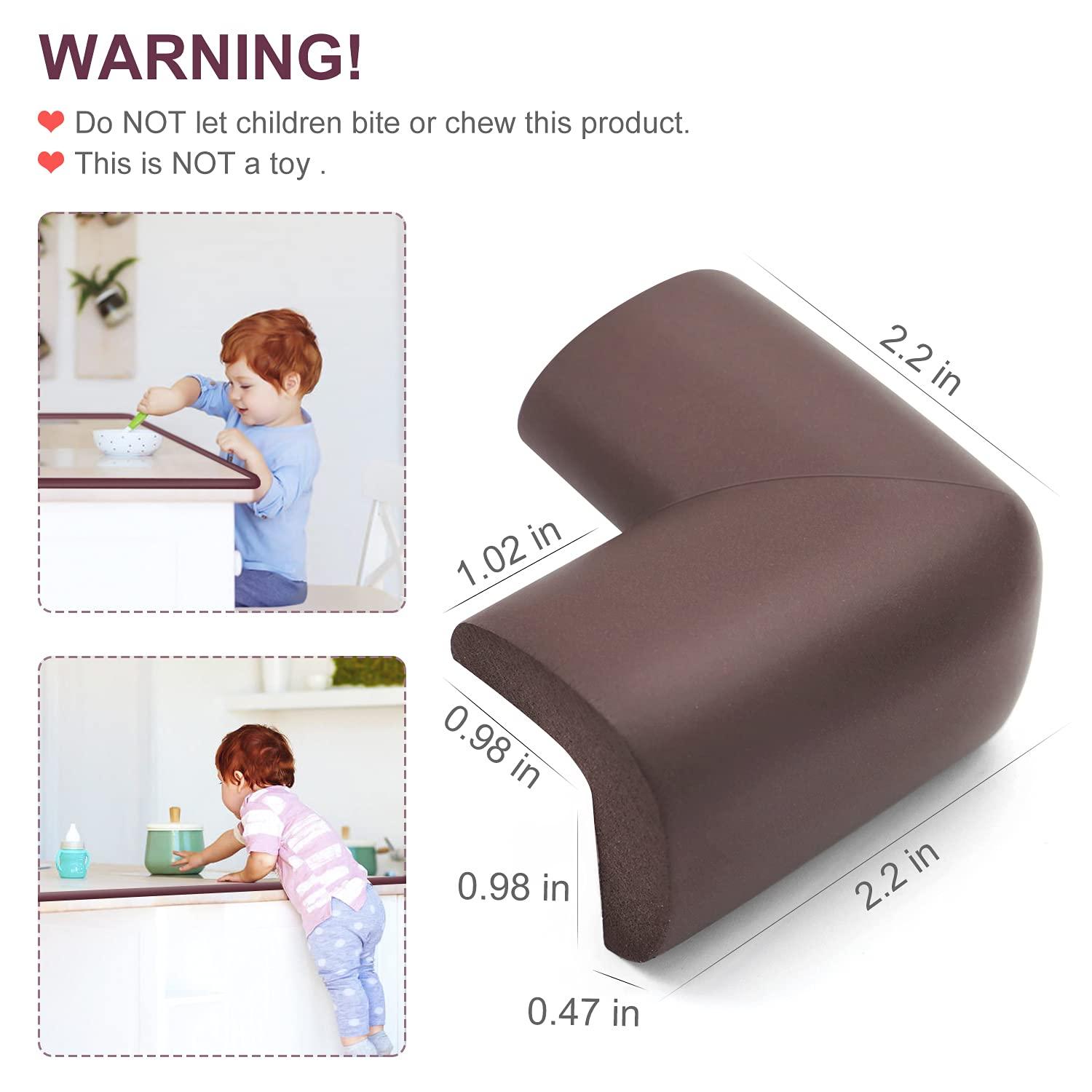Qishi Baby Proofing Edge Corner Protector, Soft Rubber Foam Table Bumper Guard, 3M Pre-Taped Corners, 16.5 ft (15 ft Edge + 8 Corners), White, Heavy-Duty