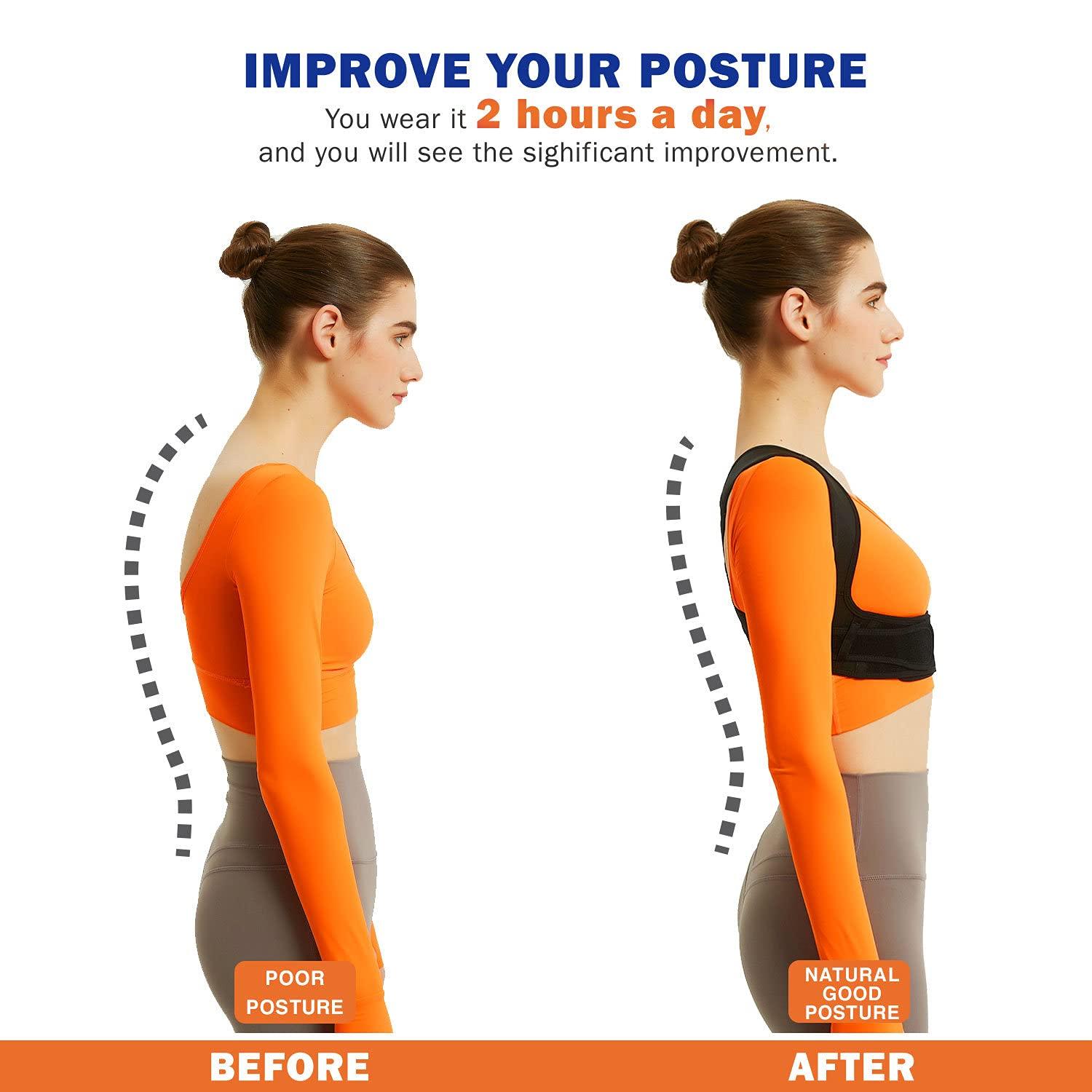 Giftscircle Posture Corrector for Men and Women, Upper Back Brace for  Clavicle Support, Adjustable Back Straightener and Providing Pain Relief  from Neck, Back & Shoulder - Regular 1 Each 