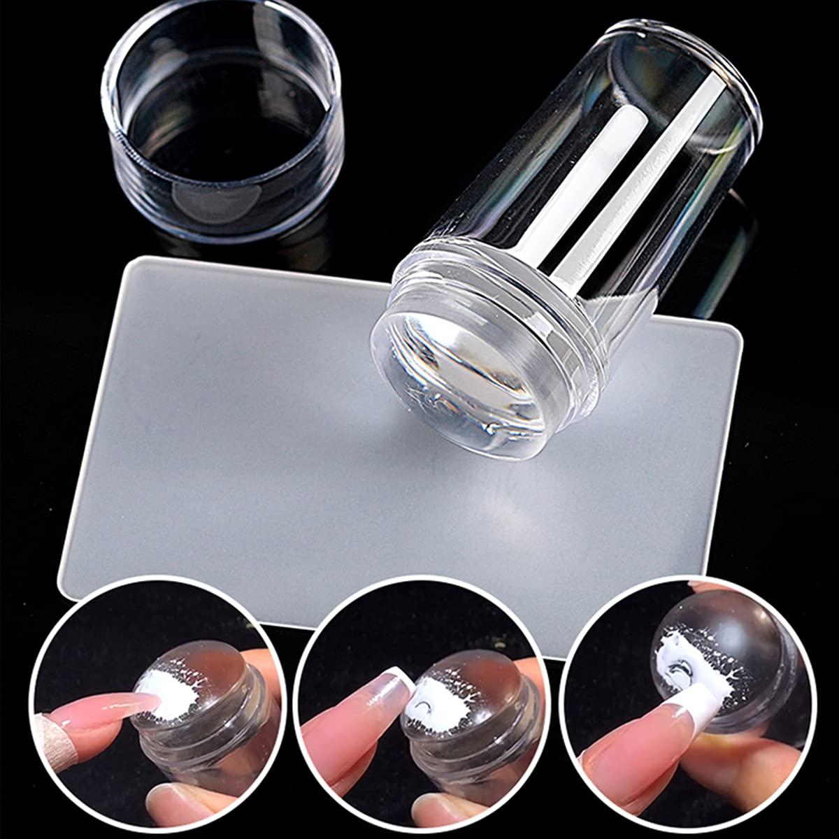 1 Set Nail Stamp Tool & Nail Scraper Transparent Silicone Manicure Stamp  Professional Manicurist DIY Nail Art Tools Nail Salon Template Seal – the  best products in the Joom Geek online store
