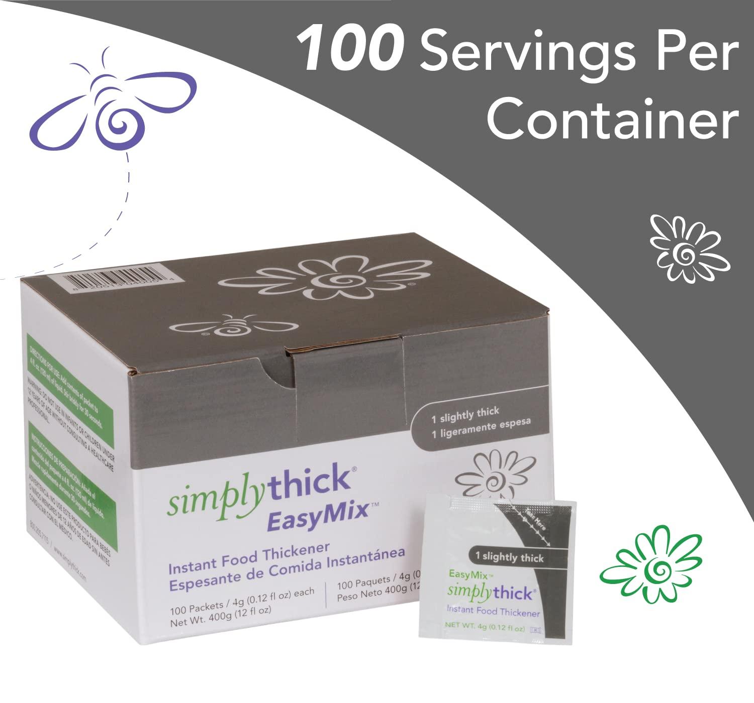  SimplyThick EasyMix, 50 Count of 48g Bulk-Serving Packets, Gel Thickener for Those with Dysphagia & Swallowing Disorders