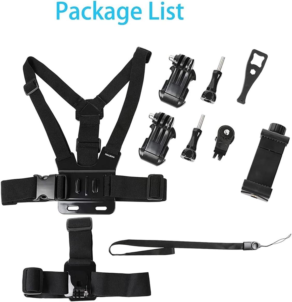 Phone Chest Strap Harness Fixing Headband Bracket Kit for POV/VLOG, Phone  Clip Compatible with iPhone, Samsung, GoPro Hero 10 9, 8, 7, 6, 5, 4, 3, 2,  1, AKASO, DJI Osmo, and action camera - KENTFAITH