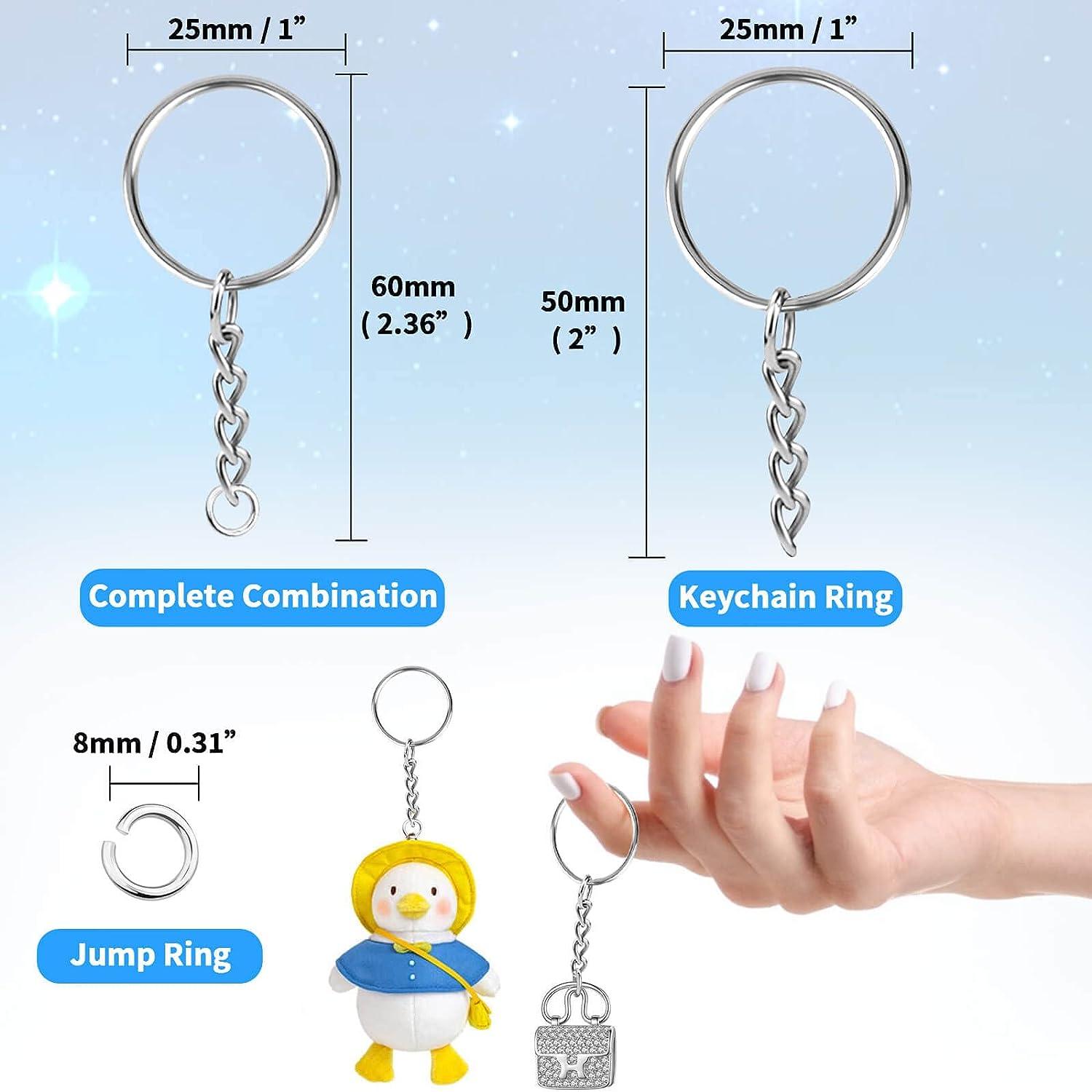 50pcs/set Metal Keychain Rings Parts Key Chains with Open Ring