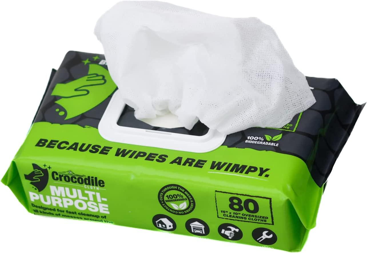 Crocodile Cloth Industrial Cleaning Over-Sized Wipes! Great For Mechanics  Handyman Construction Etc 