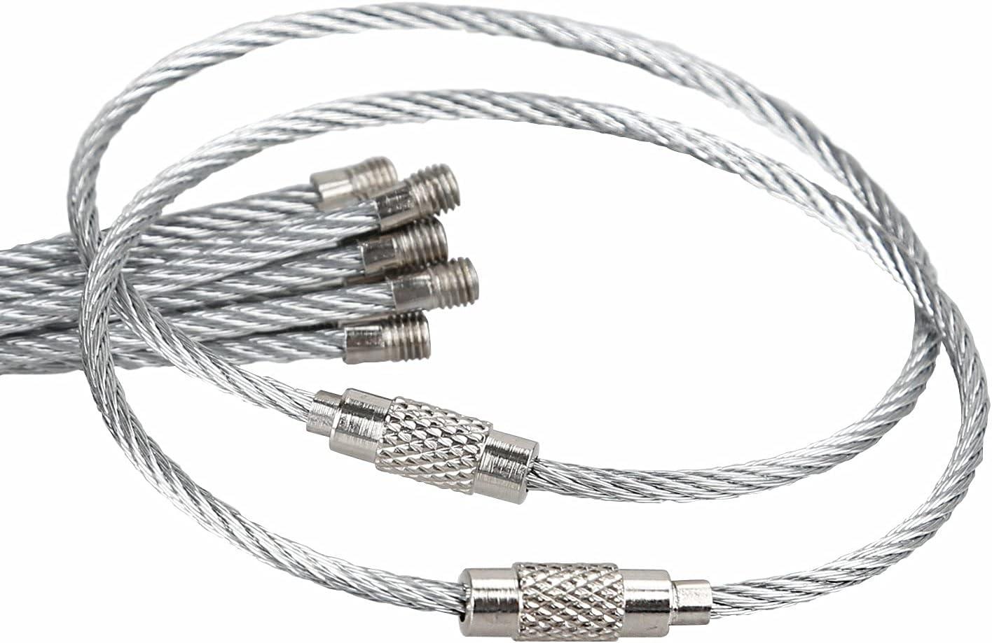 GOGO 60PCS Wire Keychain Cable 6 Inch, Heavy Duty Key Ring