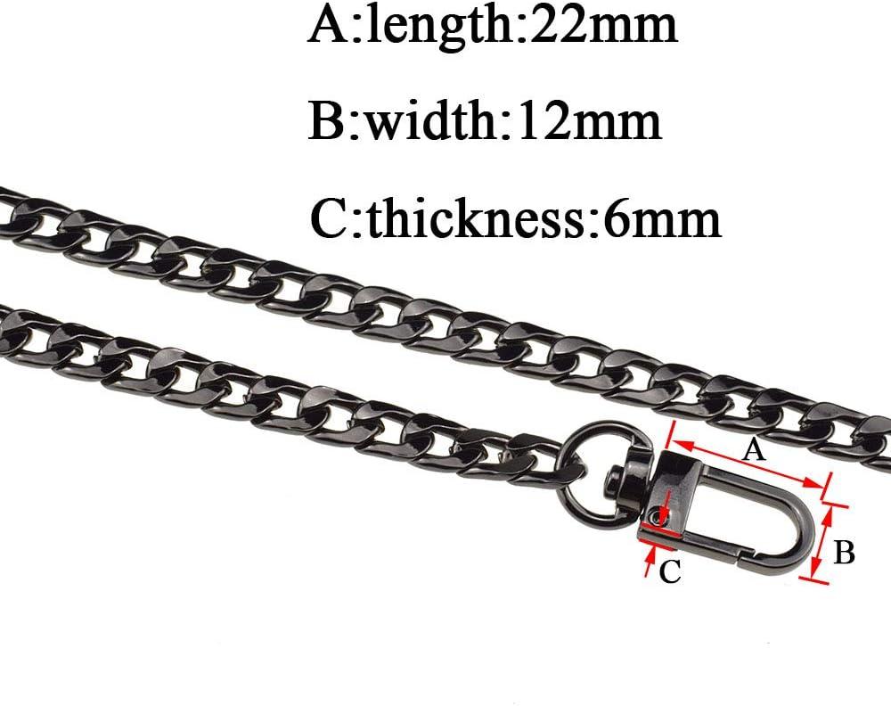  HAHIYO Mini Pochette Purse Chain Strap Slim Wide 7mm for LV  Length 7.9 Inches Extra Thick 2.6mm Shiny Black for Handbag Wallet Clutch  Comfortable Flat Metal Strap 1 Pack : Arts