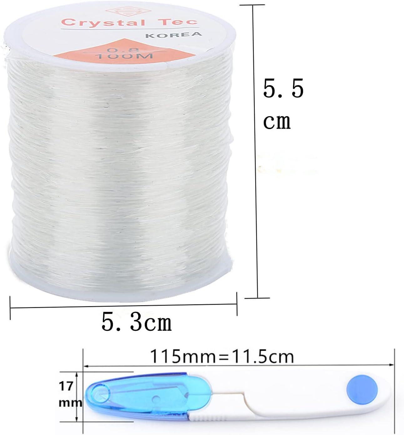 Elastic String for Jewelry Making 0.8mm Clear Elastic Nylon Cord