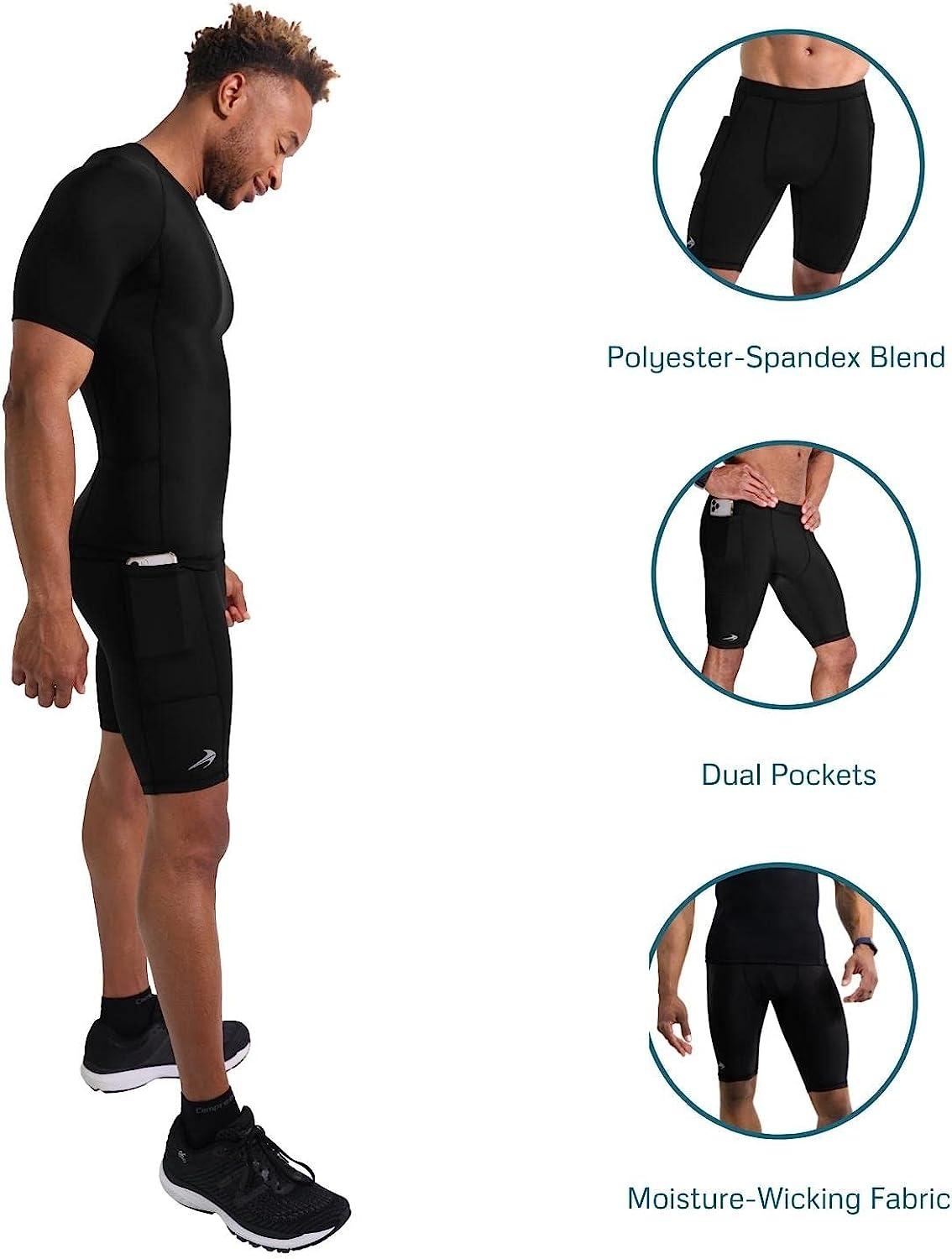 CompressionZ Men's Compression Shorts - Compression Underwear for Sports -  Long Workout Athletic Biking Running Men Spandex