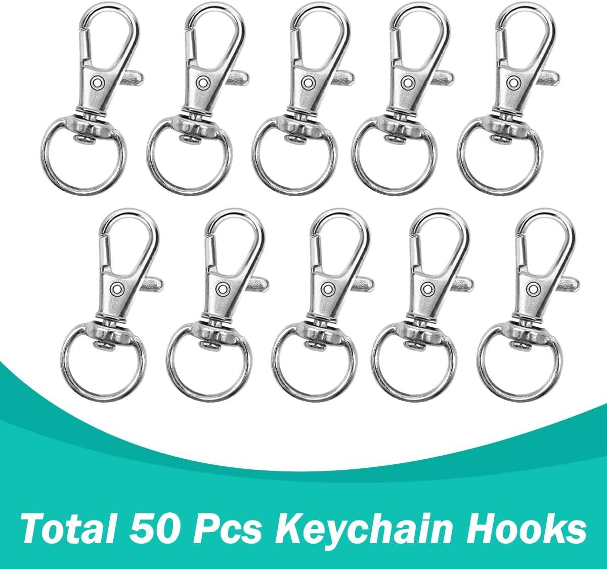 RUNUN 50 100pcs Lanyard Snap Hooks with Chain for Keychain DIY Jewelry  Accessories Keyring Clasps Jewelry Making Crafts