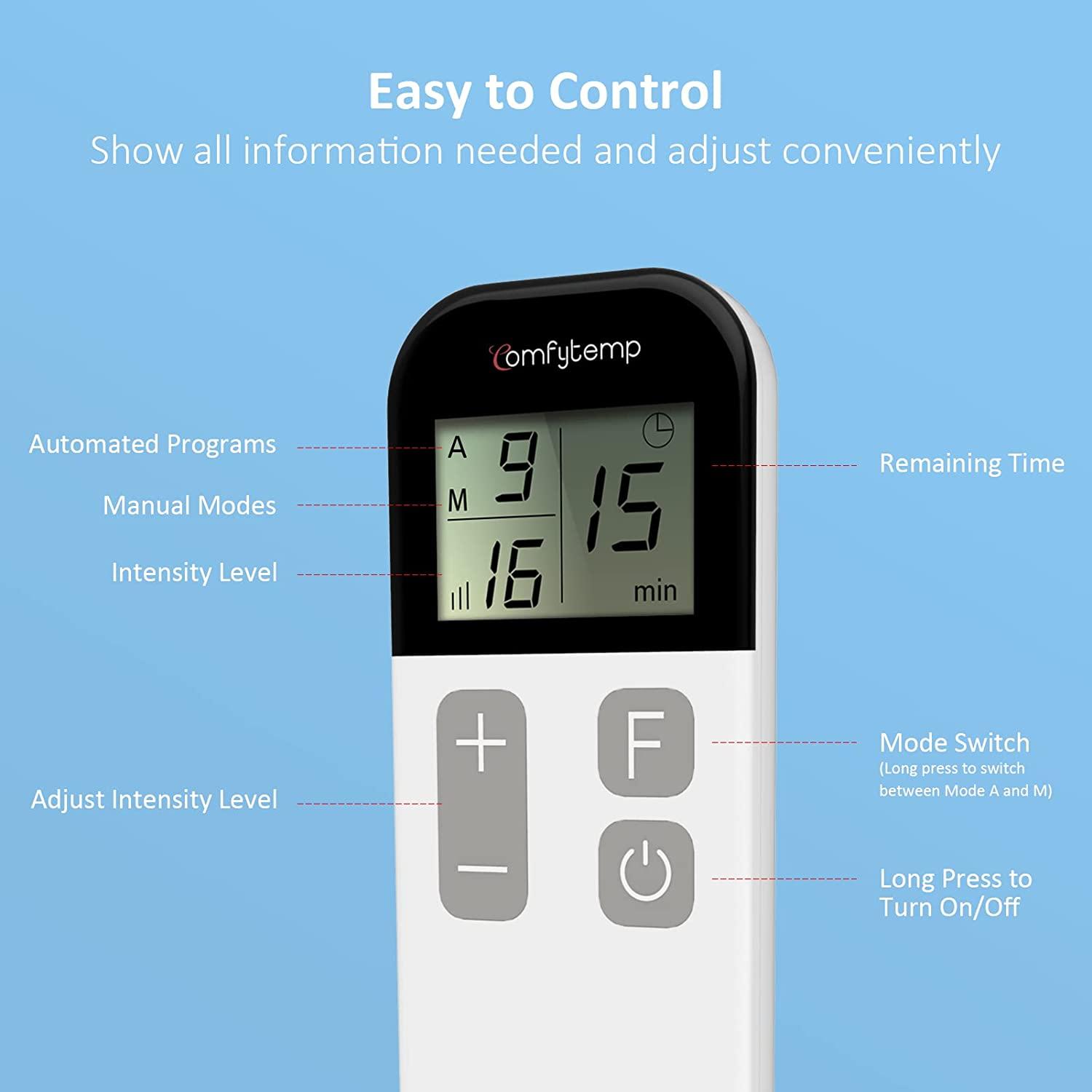 Comfytemp 4 Outputs TENS Unit Muscle Stimulator for Pain Relief, Unlimited  Mode (24 Modes with DIY) EMS TENS Stim Machine Back Pain Relief Products
