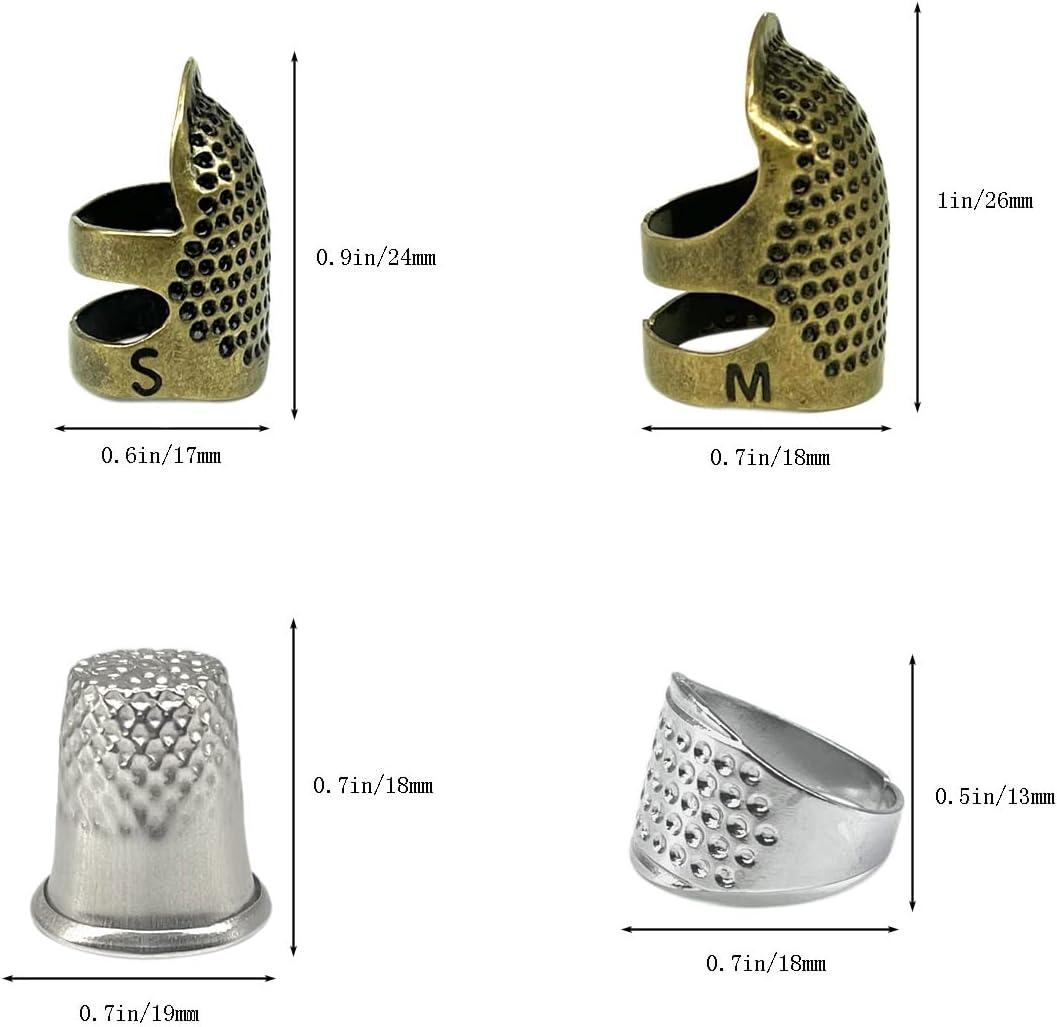 Sewing Thimbles, Metal Thimbles for Hand Sewing Finger Protectors