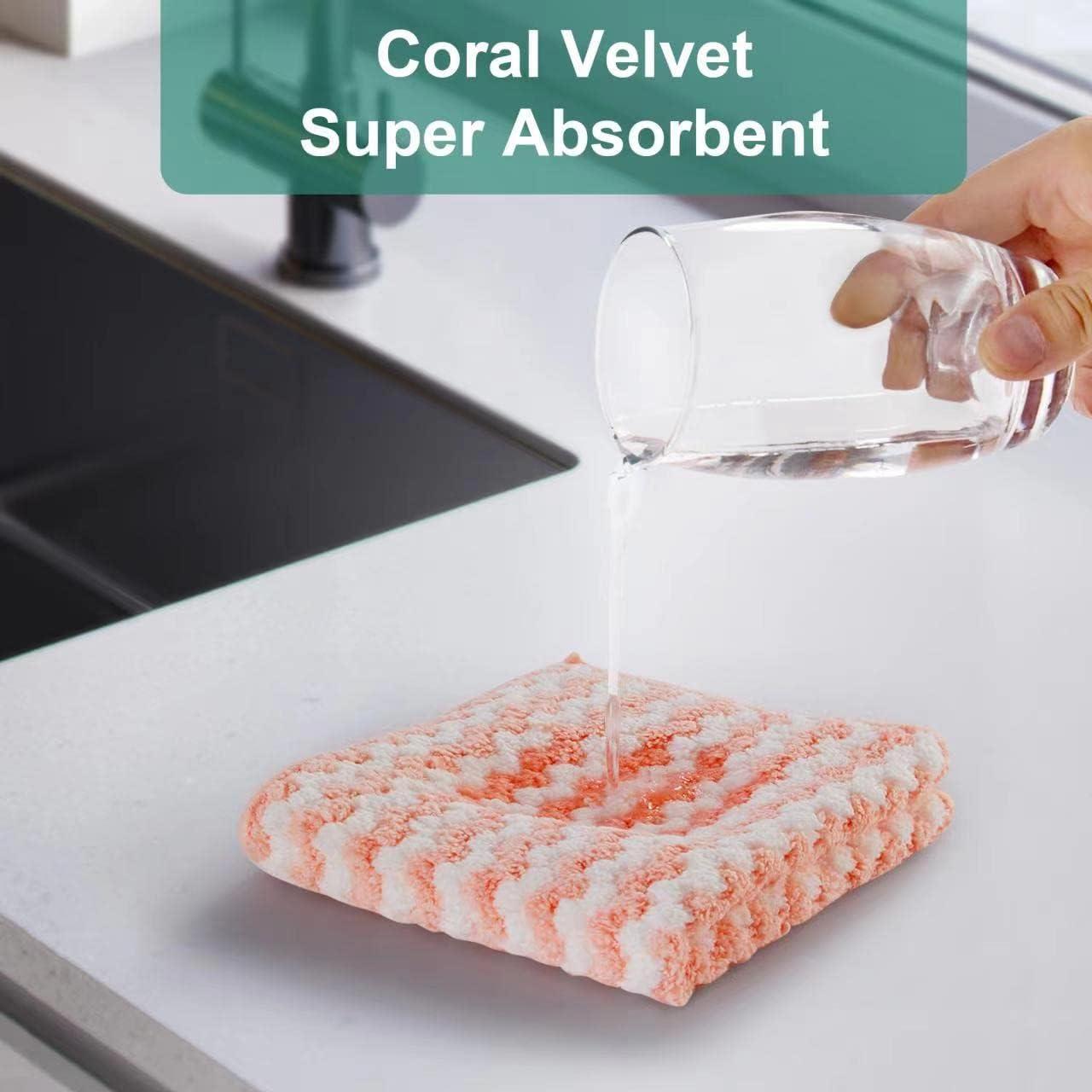 Housework Home Coral Velvet Clean Towel Dish Cloth Cleaning Tools Kitchen  Rags