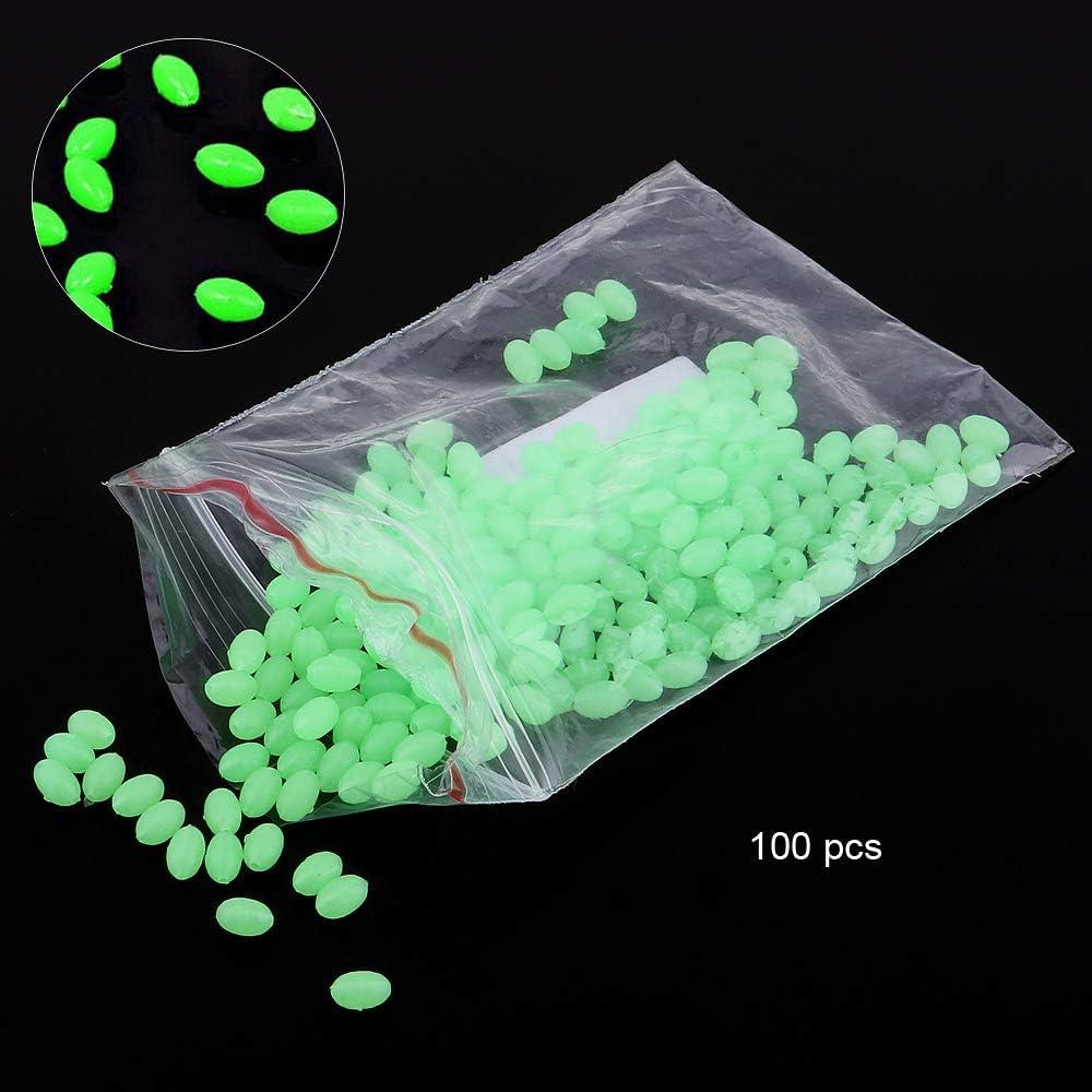 100pcs/box Fishing Beads Plastic Oval Shaped Fish Round Beads