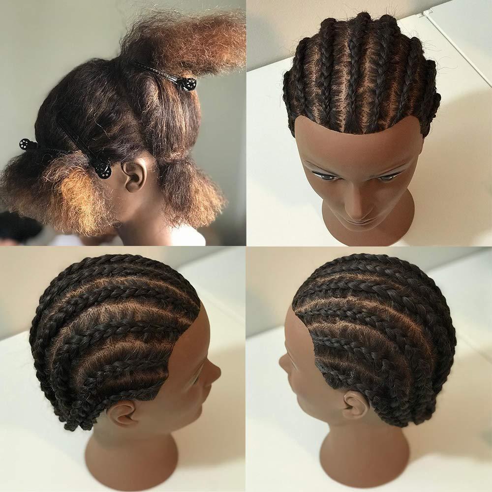 Mannequin Head 100% Real Hair Afro, Hairdresser Training Head, Manikin  Dolls Head For Practicing Cornrows And Braids (table Clamp Stand Included)