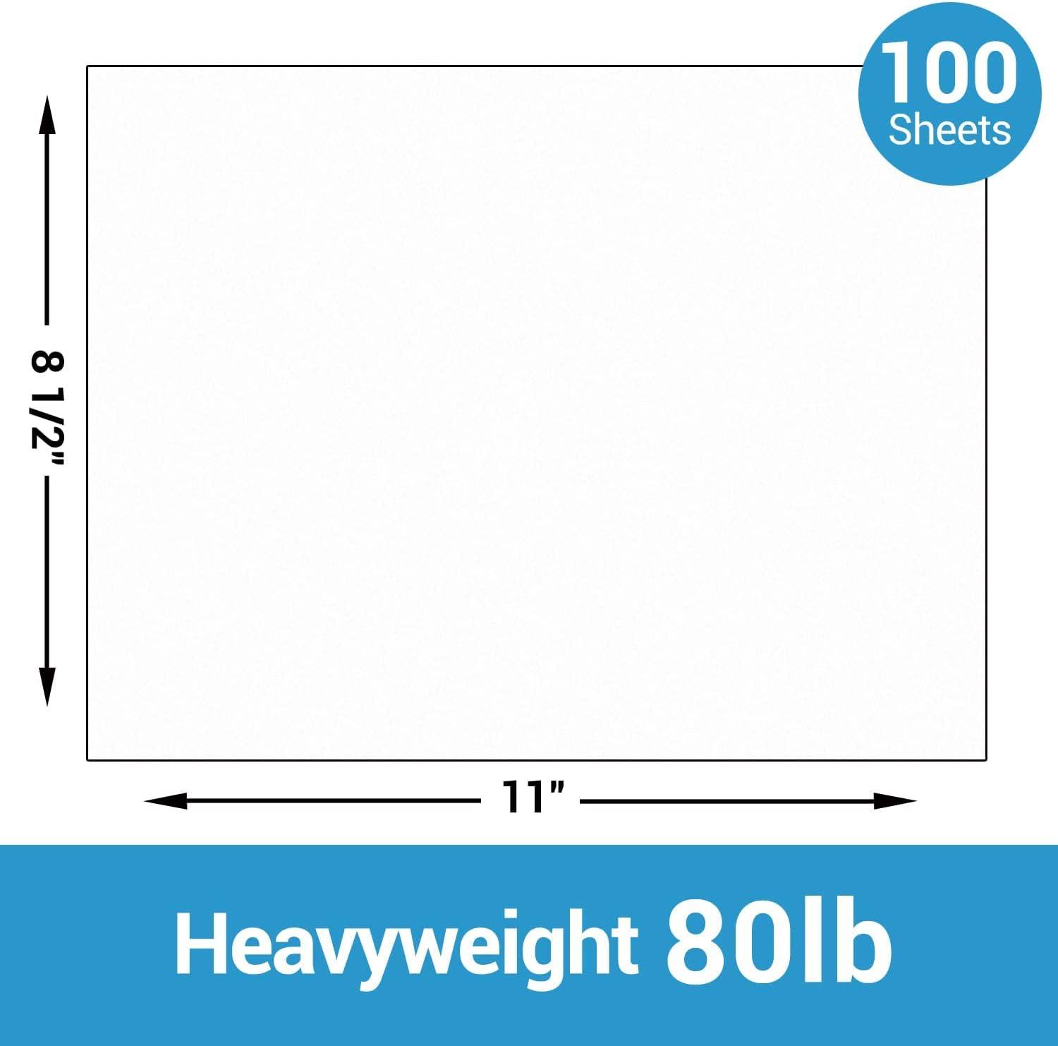  100 Sheets White Cardstock 8.5 x 11 Certificate Paper