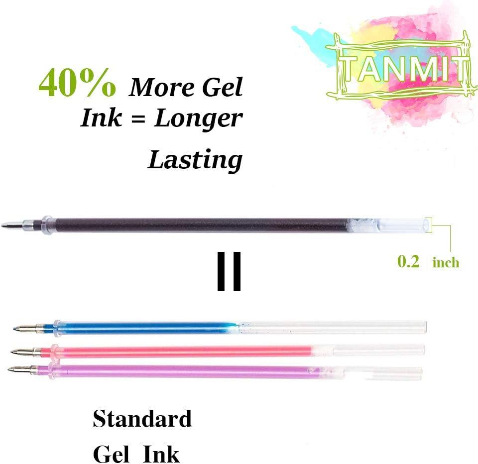 Tanmit 100 Coloring Gel Pens Set for Adults Coloring Books- Gel