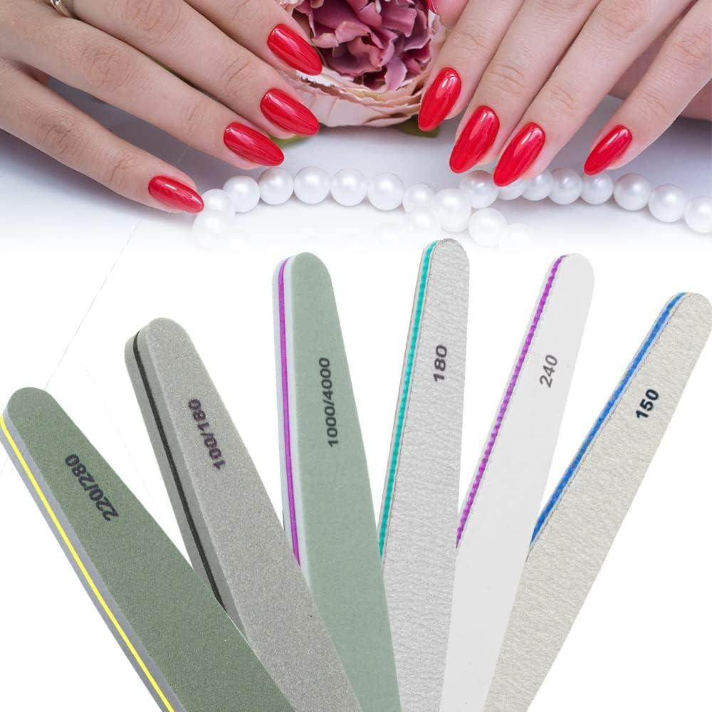URAQT 16 Pieces Nail Files 100/180, Professional Nail Files Double Sided  Disposable Nail Files Set Nail Files for Gel Nails Emery Board Manicure  Tools