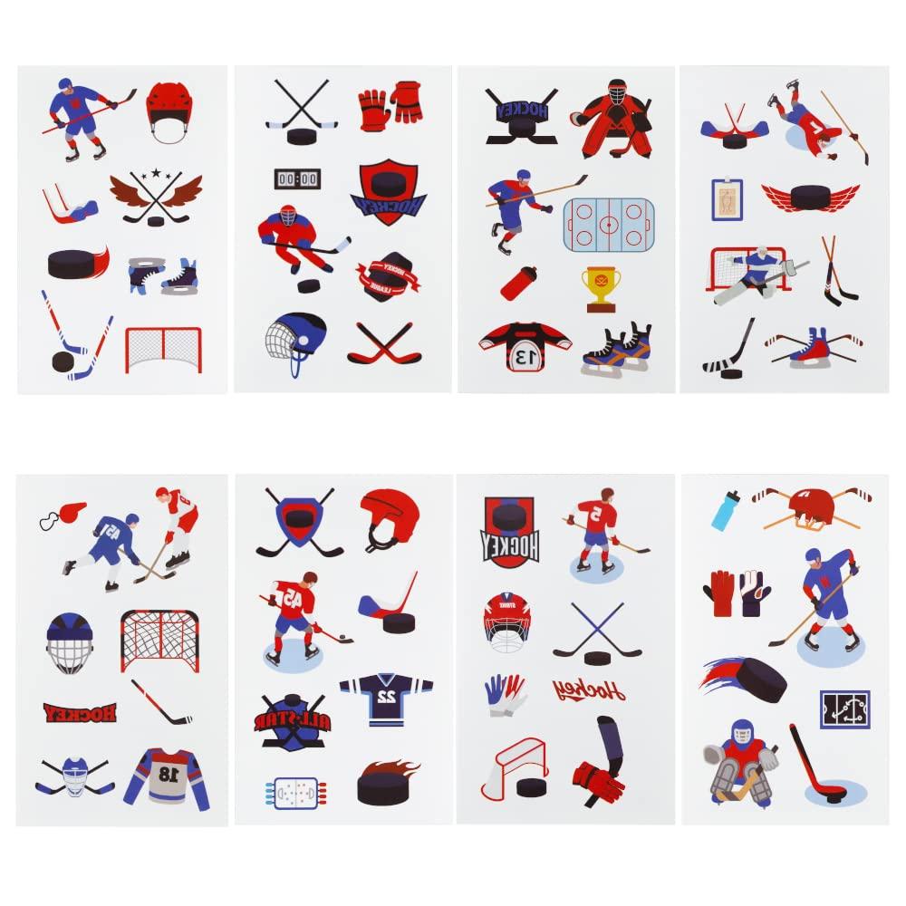 24 Sheets Ice Hockey Temporary Tattoos Birthday Decorations Hockey