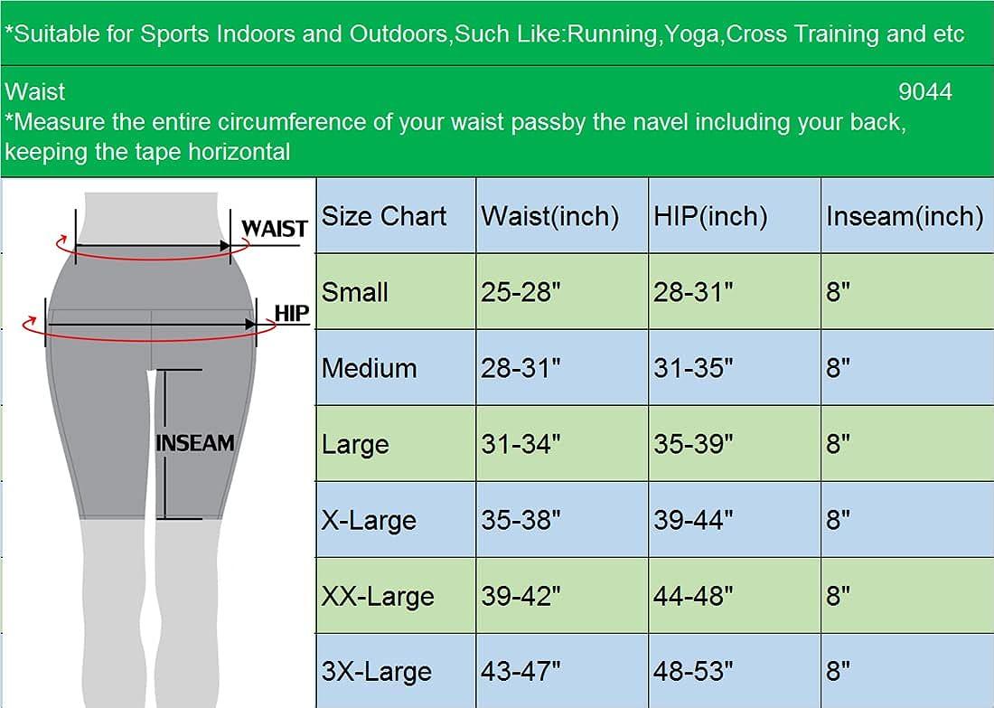 NELEUS Women's High Waist Yoga Shorts Tummy Control Workout Running  Compression Shorts with Pocket XX-Large 9044# Black/Black/Black 3 Pack