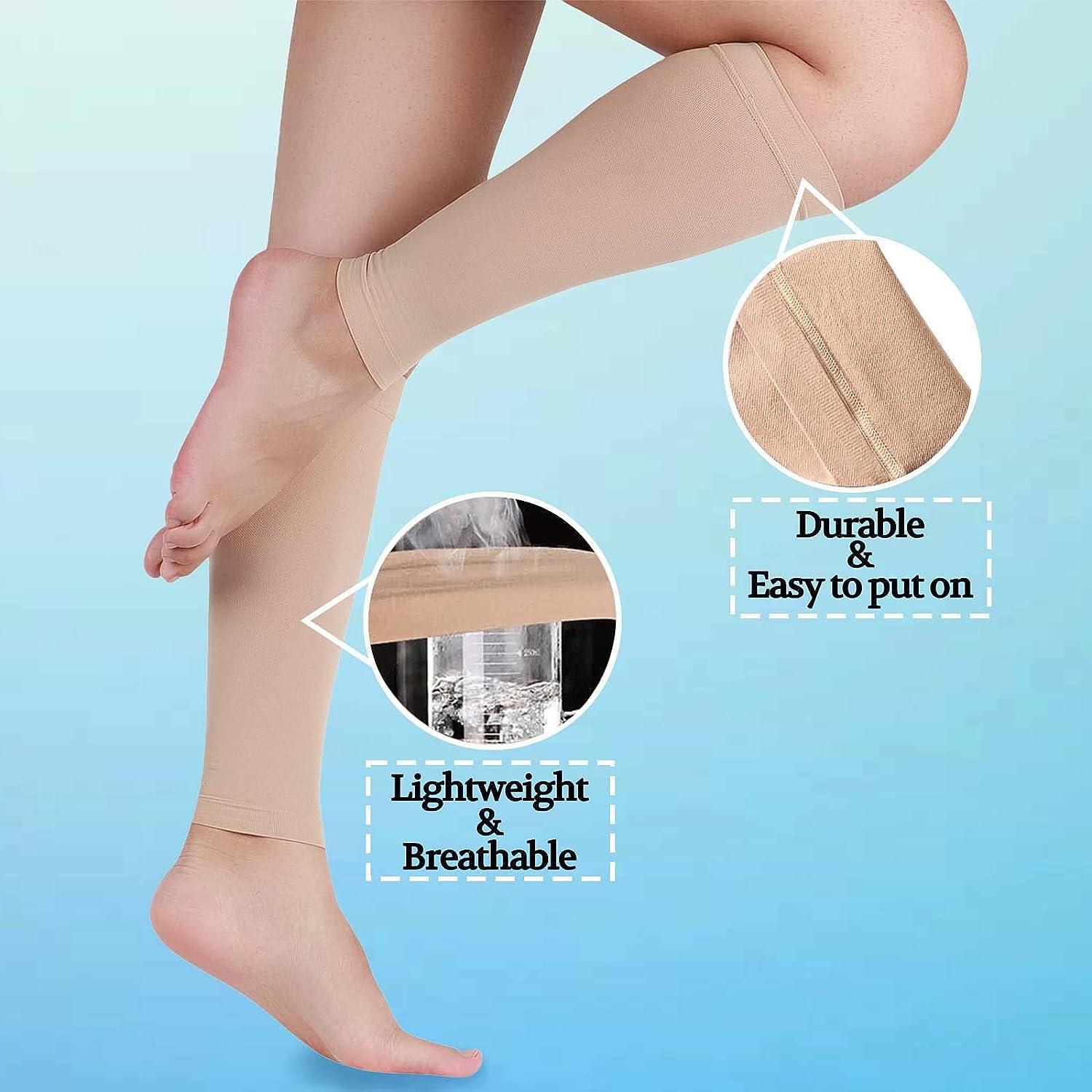 Leg Compression Sleeve Socks Hose Women Men Varicose Veins Edema Calf 30-40  mmHg 