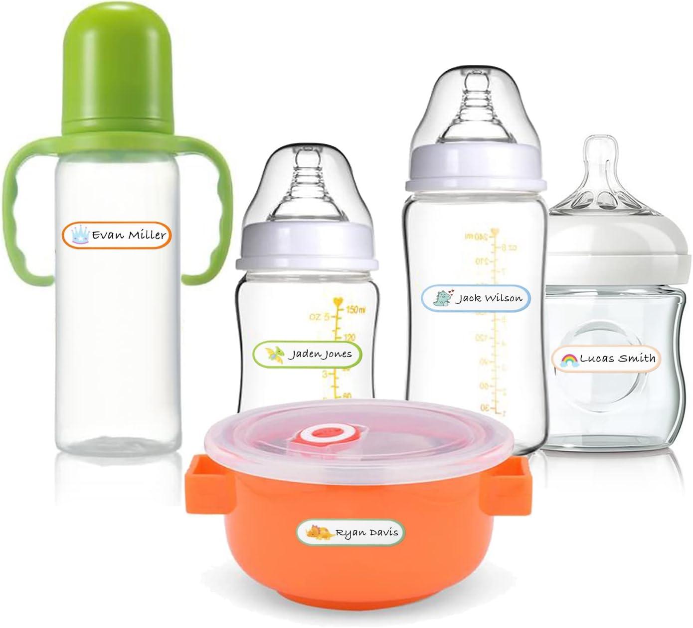 Waterproof Daycare Labels, Monogram Baby Bottle Labels, Dishwasher