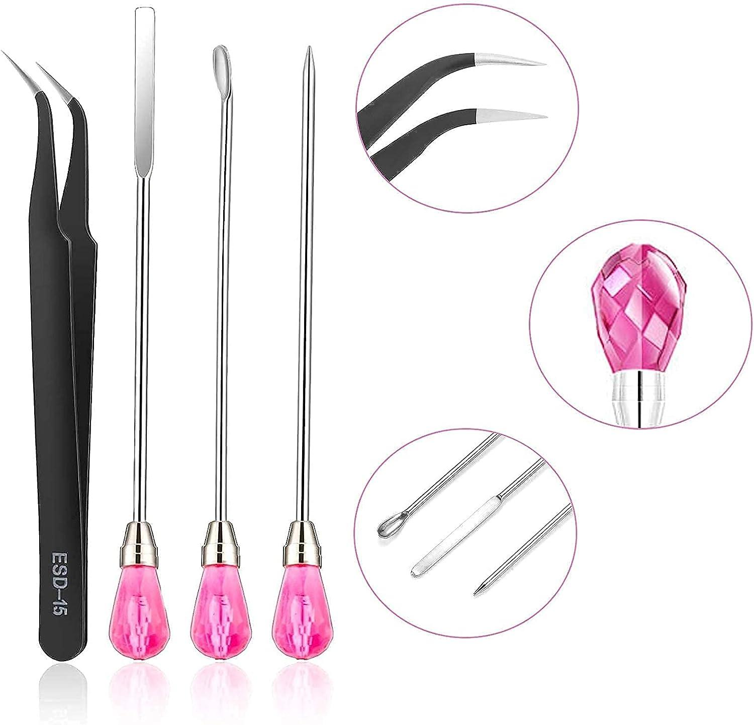 5Pcs Silicone Resin Tools Set Mixing Stirring Sticks Bubble Removers Needle  Pigment Spoon Tweezers Resin Crafts Tools Resin Stirring Sticks