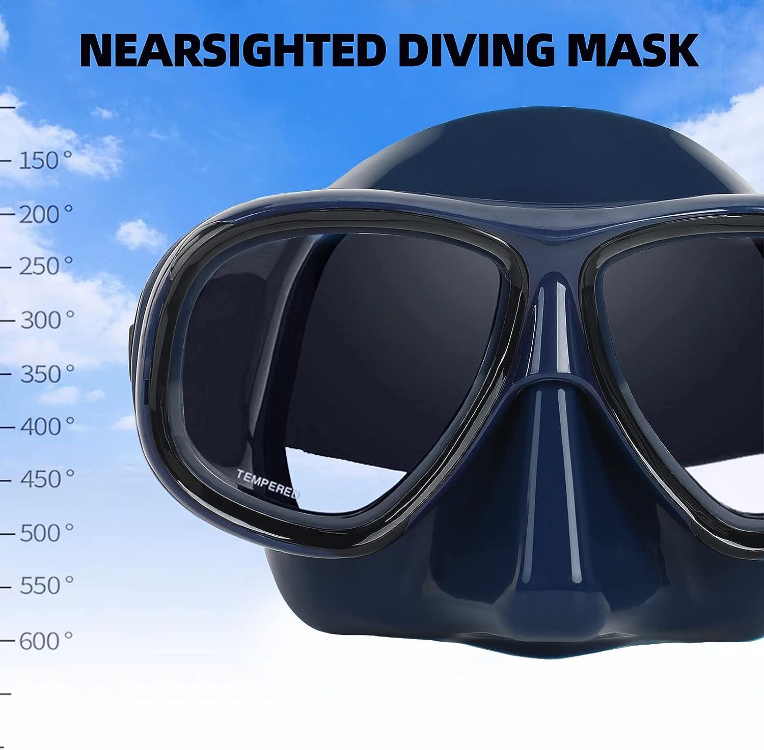 Nearsighted Diving Mask Anti-Fog Dive Goggles with Myopia Lens for  Shortsighted Adult Youth Freediving – HYDRONE DIVING