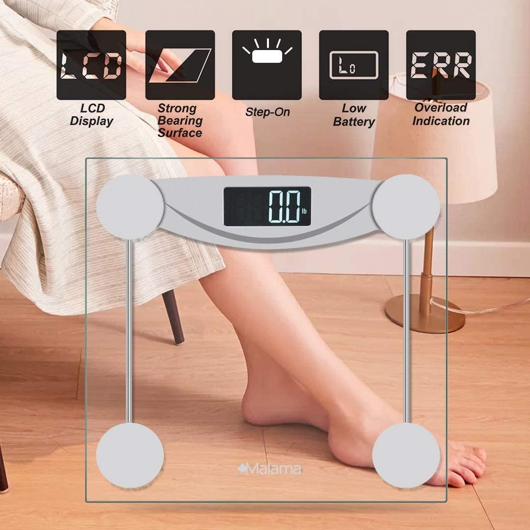 Malama Digital Body Weight Bathroom Scale, Weighing Scale with Step-On  Technology, LCD Backlit Display, 400 lbs Accurate Weight Measurements,  Silver