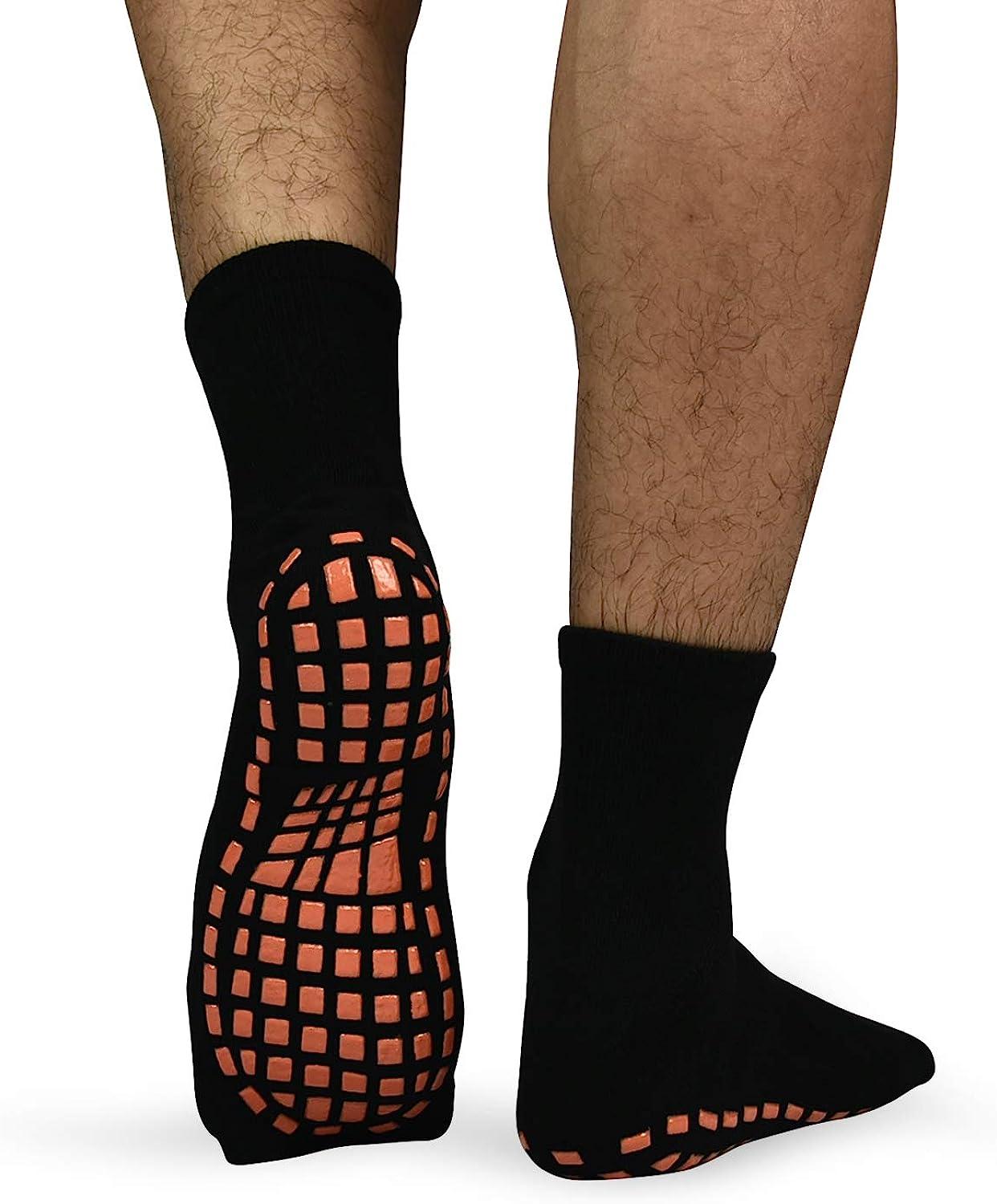 Non Skid/Slip Socks - Hospital Socks - Slipper Socks for Women and Men -  Black (One Size) : : Clothing & Accessories