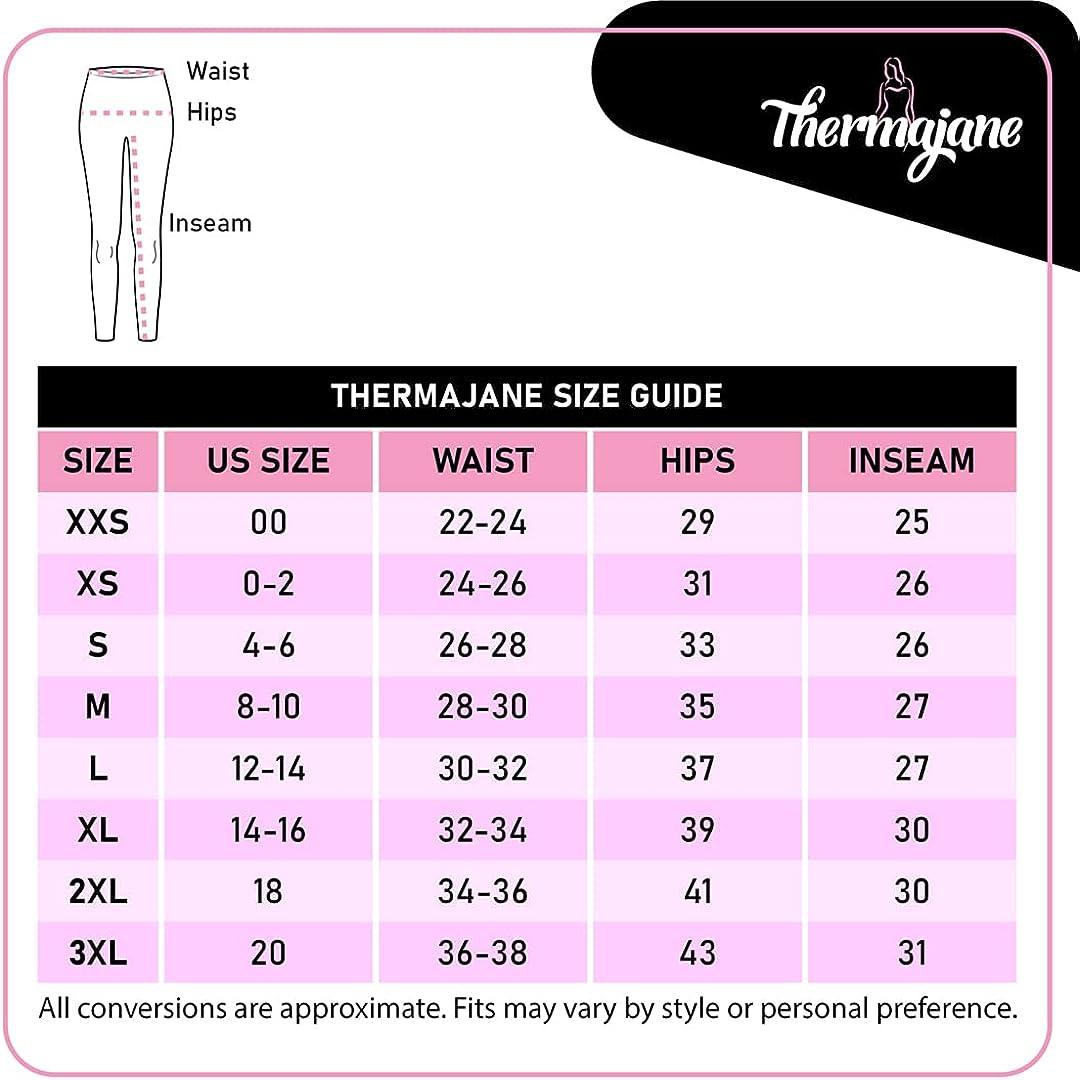 Thermajane Thermal Underwear for Women Crewneck Long Johns Set