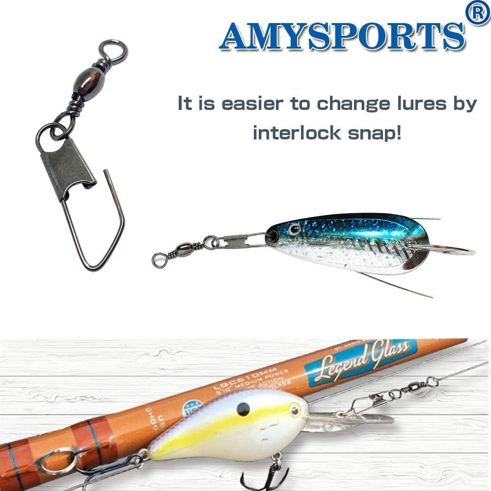 AMYSPORTS Stainless Steel Snap Swivel Saltwater High Strength