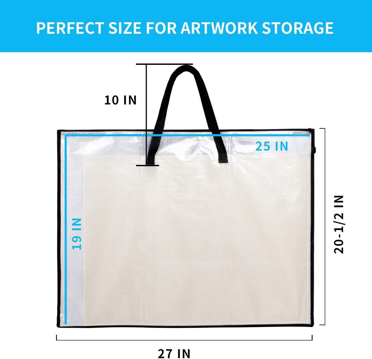 Art Portfolio Bag For Artwork, Posters With Zipper And Handles