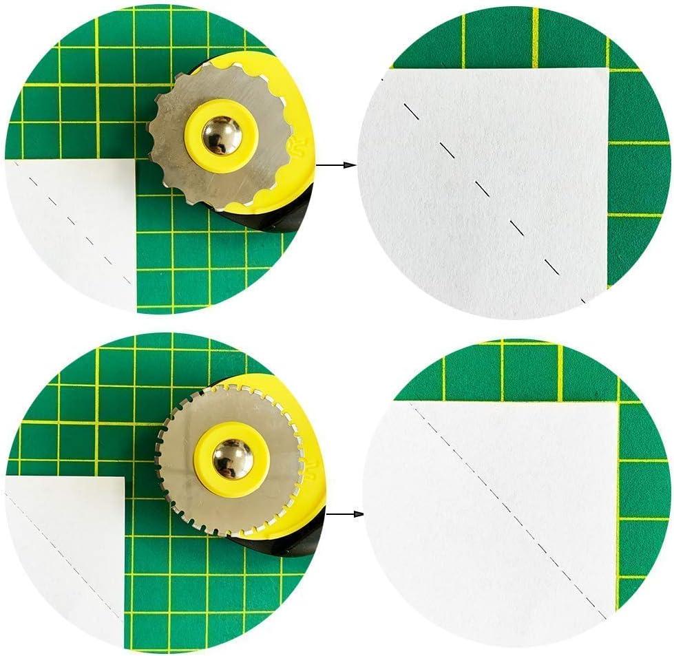 Autotoolhome 45Mm Rotary Cutter 10Pc Pinking Lace Circular Refill Blades  For Olfa Fabric Paper Cutting Knife Patchwork Leather S - 45Mm Rotary Cutter  10Pc Pinking Lace Circular Refill Blades For Olfa Fabric