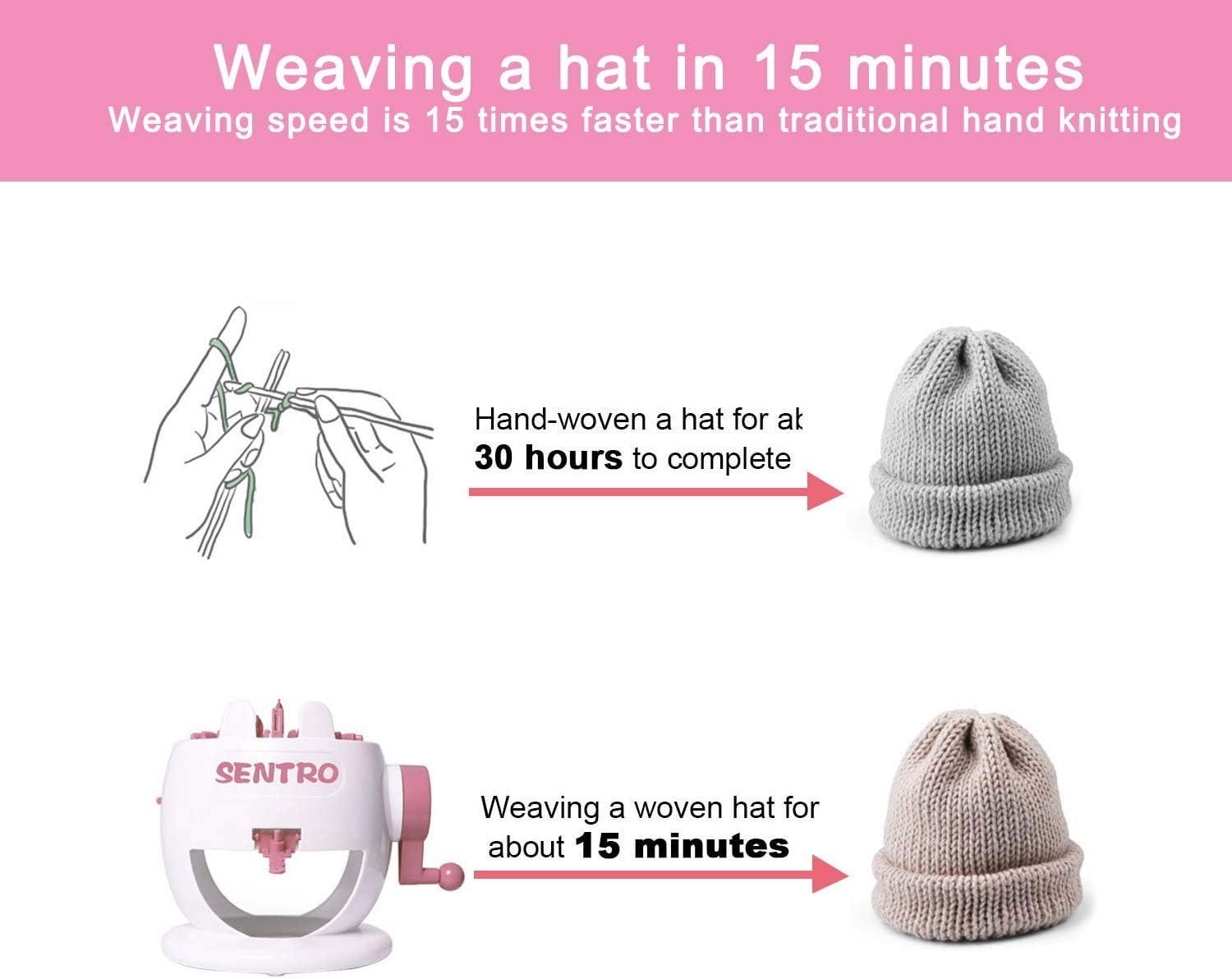 SENTRO 22 Needles Knitting Machines,Smart Weaving Knitting Loom,DIY  Knitting Board Rotary Machine for Adult and Kids Scarves/Hat