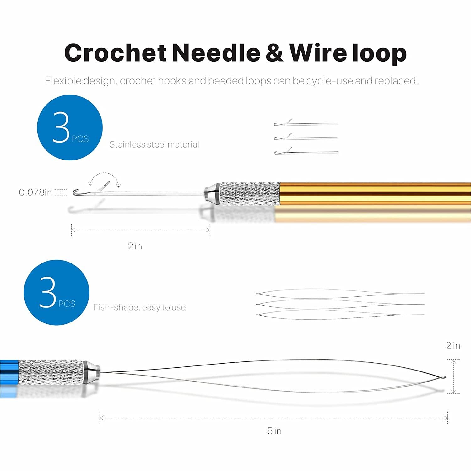 1 pc Micro Rings Loop Tool Loop Threader Pulling Needle Used with
