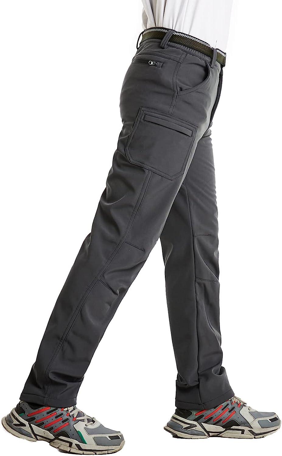Winter Mens Work Trousers Warm Thermal Fleece Lined Tactical Cargo Combat  Pants | eBay